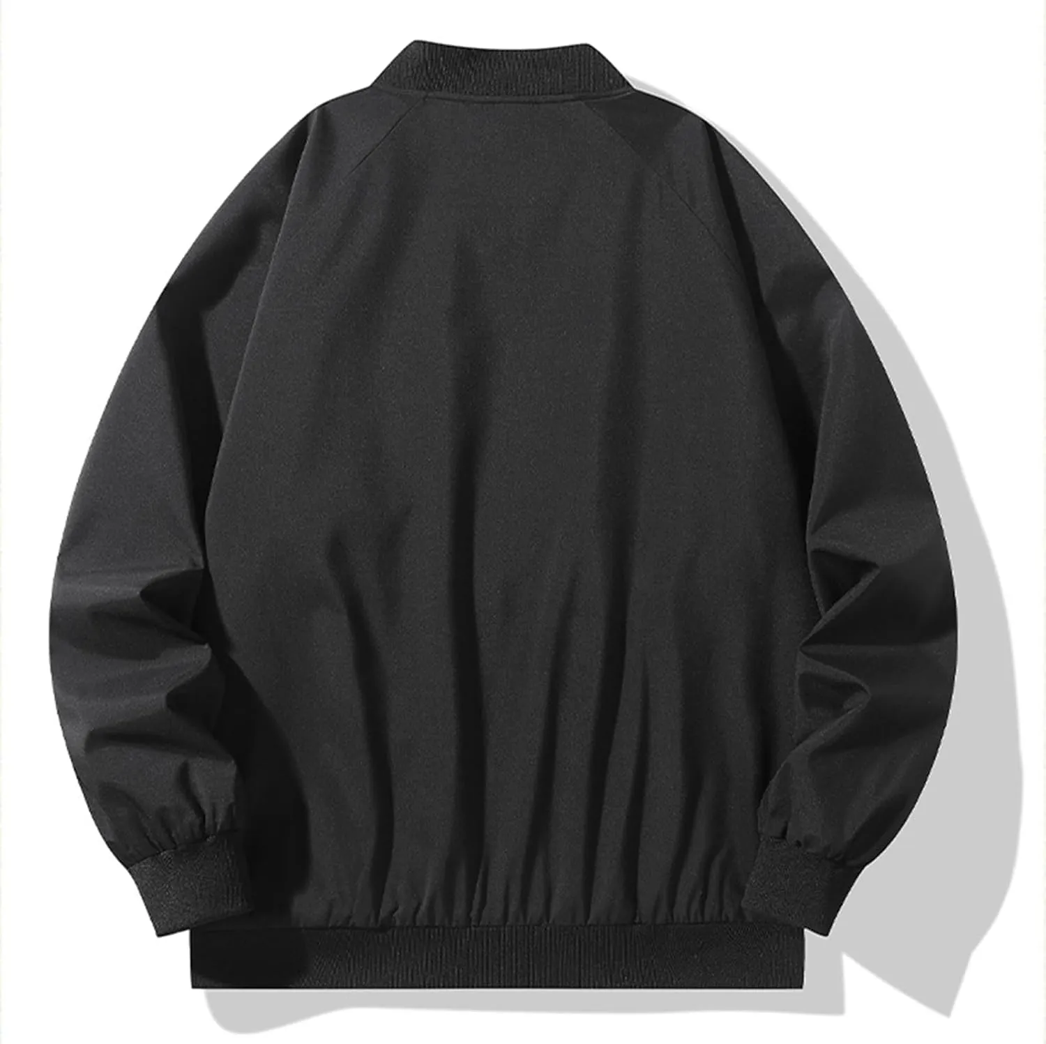 Men's Lightweight Jacket Unisex Bomber Zip Up Coat Casual Spring Fall Windbreaker Lightweight Sportswear with Pocket