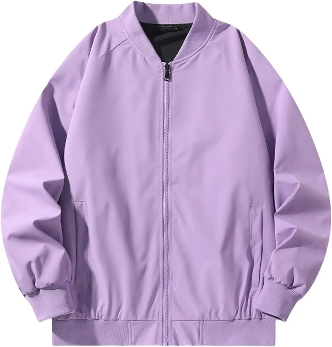Men's Lightweight Jacket Unisex Bomber Zip Up Coat Casual Spring Fall Windbreaker Lightweight Sportswear with Pocket
