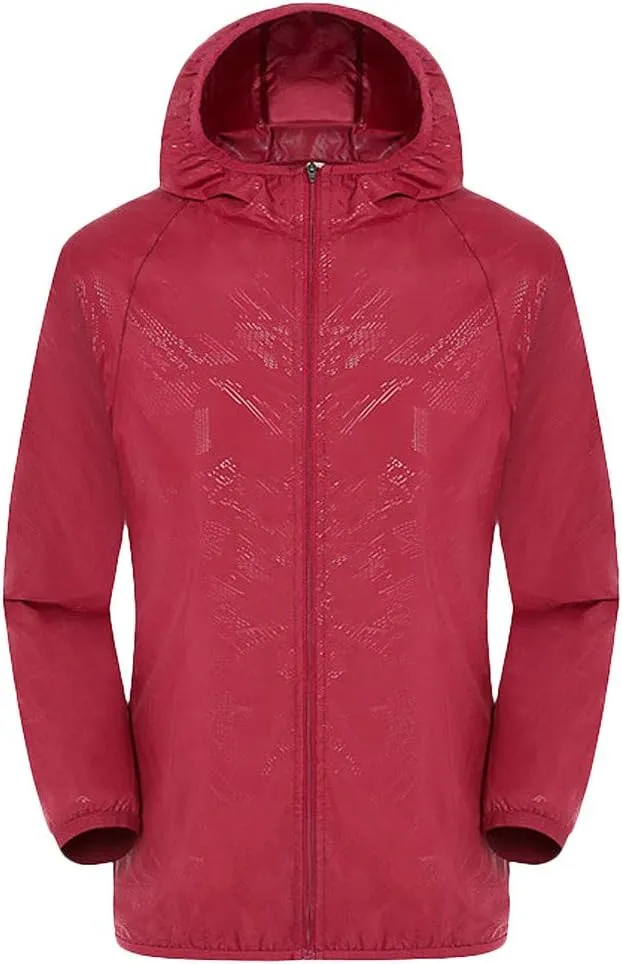 Men's Rain Jacket Waterproof Raincoat Windbreaker Hoodie Packable Pullover Lightweight Running Outdoor Coat