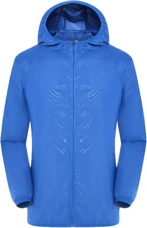 Mens Rain Jackets Waterproof with Hood Long Sleeve Outdoor Hiking Cycling Hooded Lightweight Windbreaker Jackets
