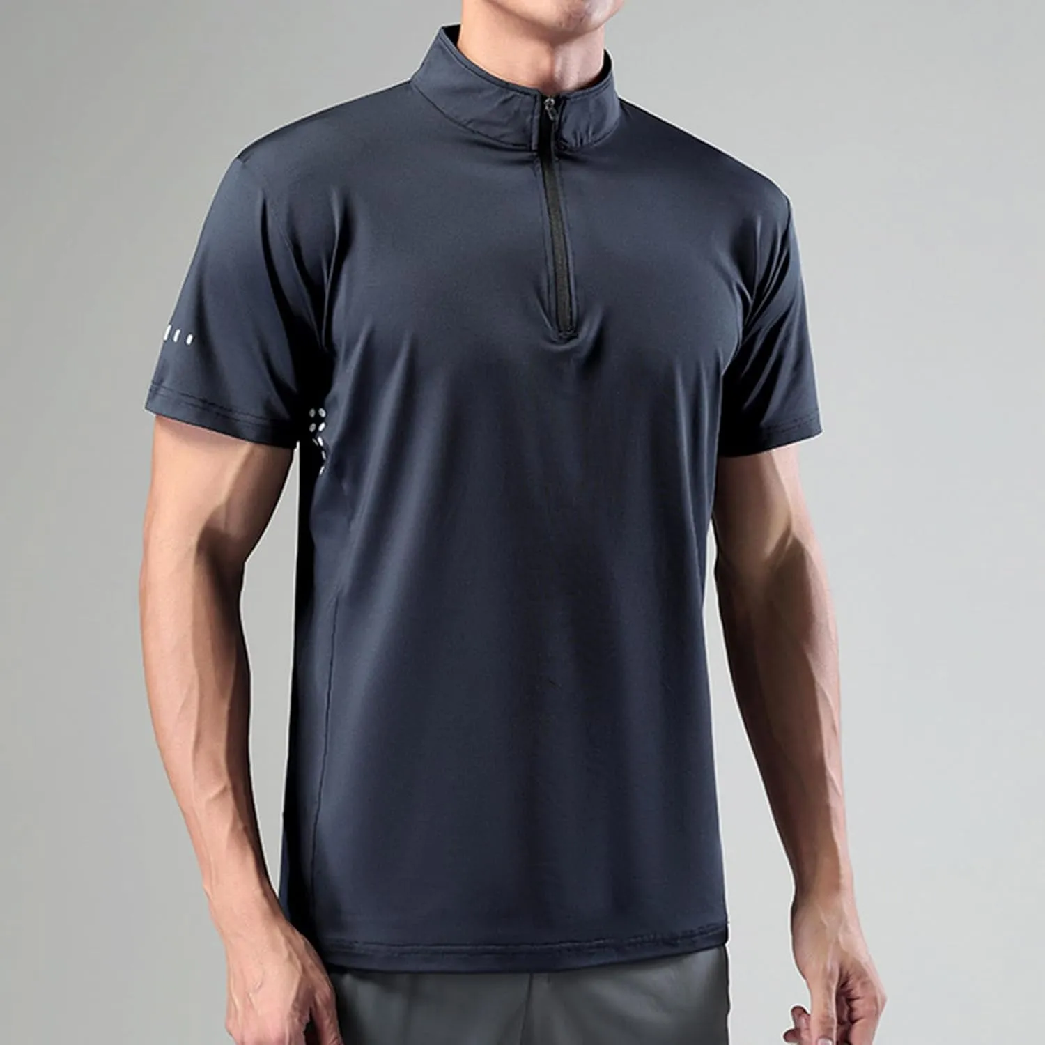 Mens Running Shirt UV Protection UPF 50  Long Sleeve Sun Shirts Lightweight 1/4 Zip Quick Dry Athletic Workout Shirts