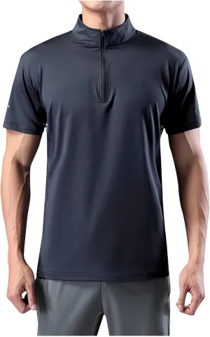 Mens Running Shirt UV Protection UPF 50  Long Sleeve Sun Shirts Lightweight 1/4 Zip Quick Dry Athletic Workout Shirts
