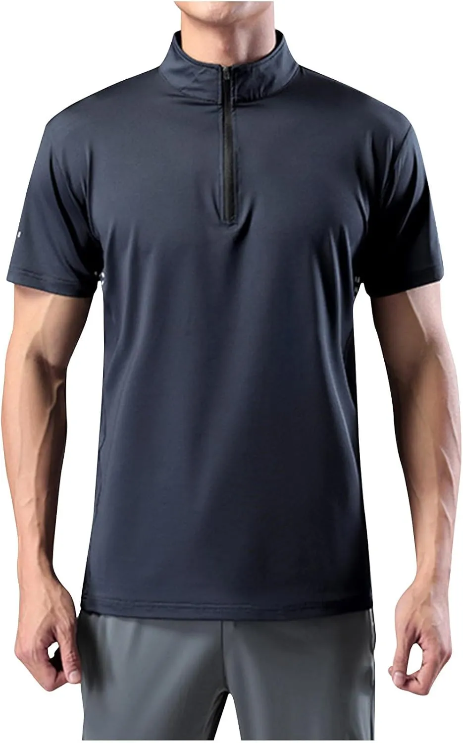 Mens Running Shirt UV Protection UPF 50  Long Sleeve Sun Shirts Lightweight 1/4 Zip Quick Dry Athletic Workout Shirts