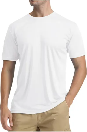 Mens Shirts UPF 50  Sun Protection Shirts Swim SPF Uv Quick Dry Short Sleeve T-Shirt for Athletic Fishing Basic Shirt