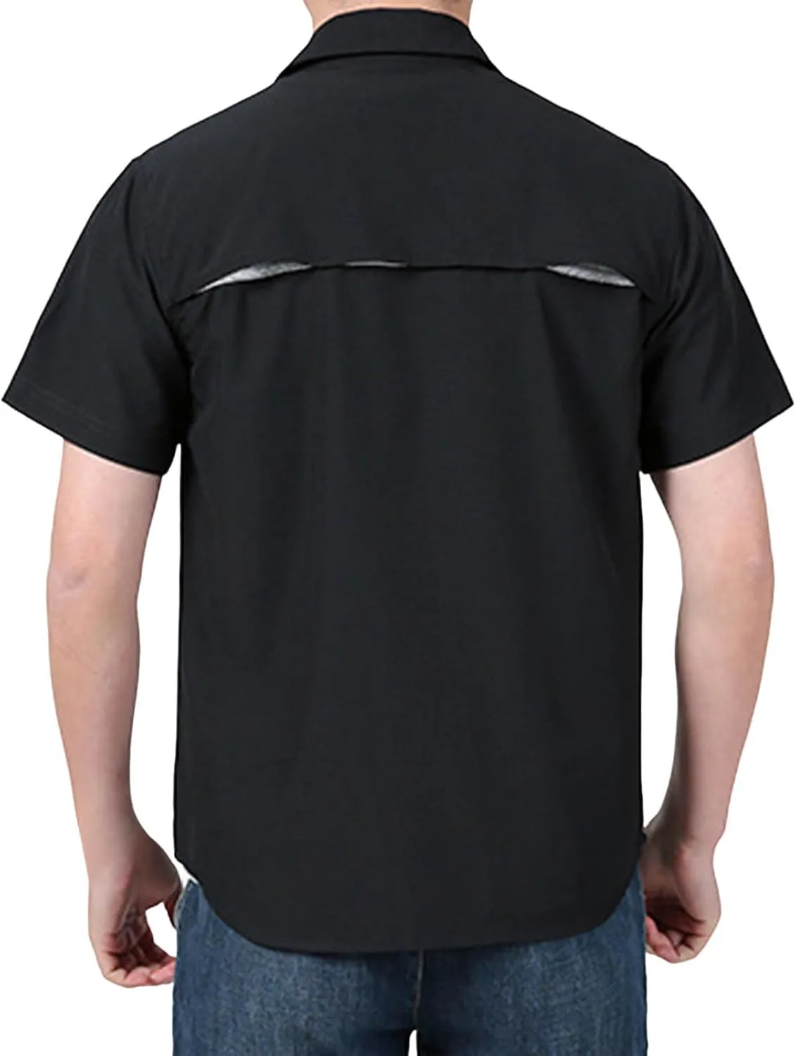 Men's Short Sleeve Aero Tech Button-up Shirt Button Down Mens Big and Tall Shirts