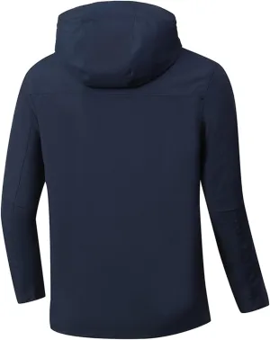 Men's Softshell Military Jacket With Hood, Windproof and Water Repellent Outdoor Lightweight Fall Winter Coat Outwear
