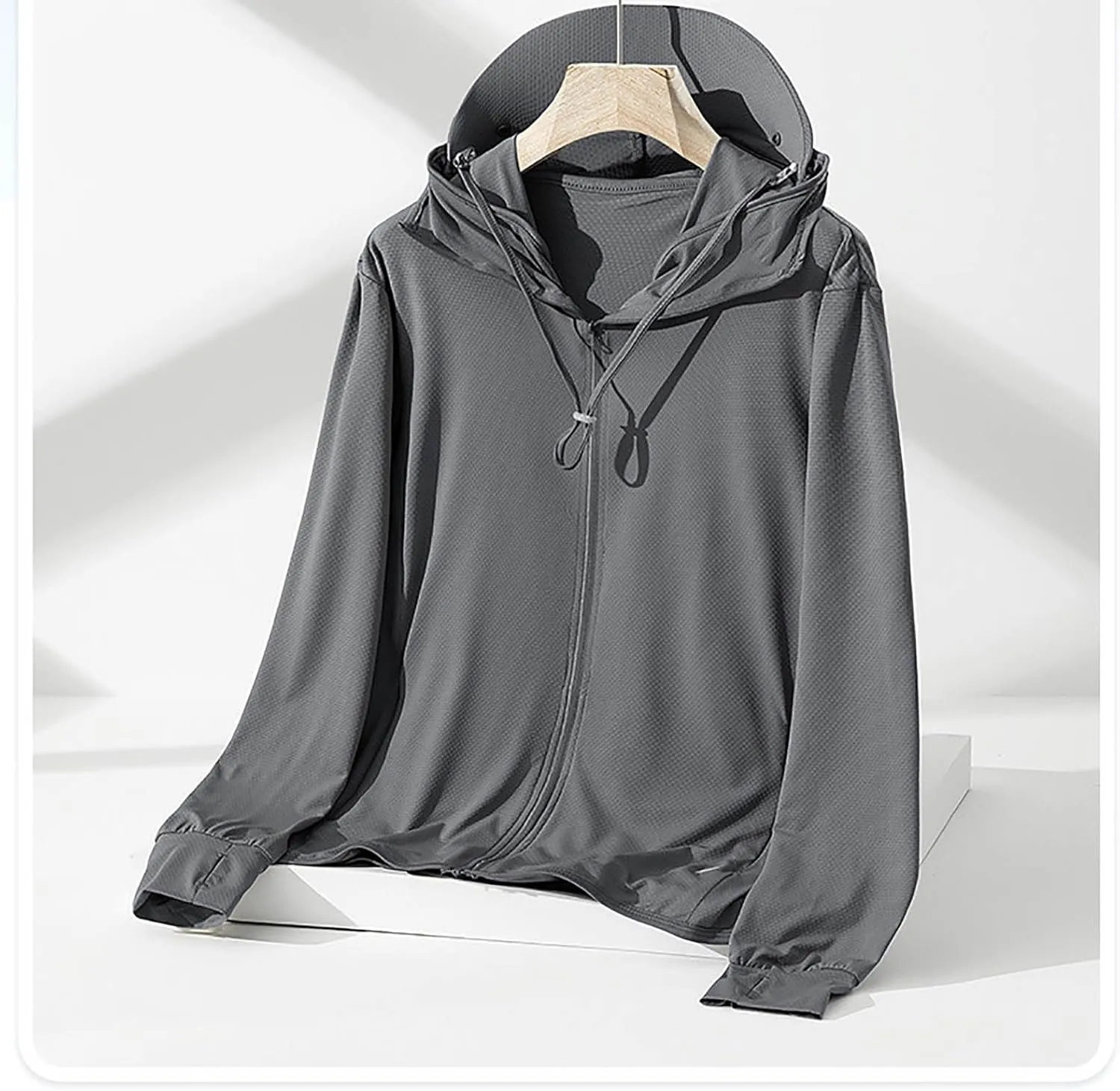 Men's Sun Shirts UPF 50  Light Jacket UV Sun Protection Zip Up Hoodie Breathable Long Sleeve SPF Fishing Hiking Shirt