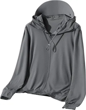 Men's Sun Shirts UPF 50  Light Jacket UV Sun Protection Zip Up Hoodie Breathable Long Sleeve SPF Fishing Hiking Shirt