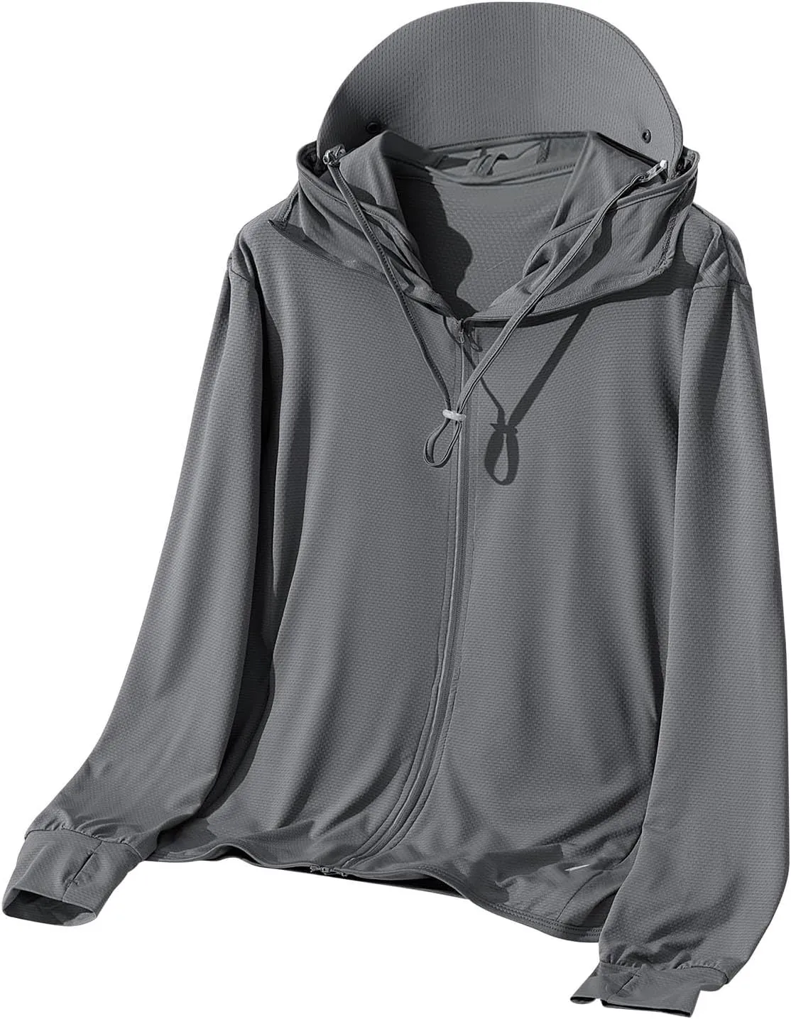 Men's Sun Shirts UPF 50  Light Jacket UV Sun Protection Zip Up Hoodie Breathable Long Sleeve SPF Fishing Hiking Shirt