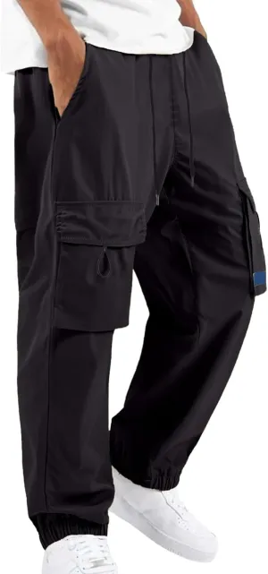 Mens Sweatpants with Pockets Gym Beach Slacks Business Hiking Thermal Shorts Travel Motorcycle Casual Leather Sport