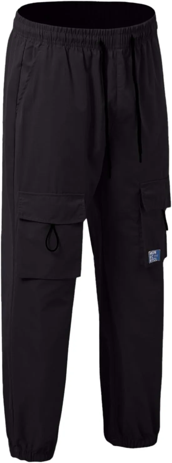 Mens Sweatpants with Pockets Gym Beach Slacks Business Hiking Thermal Shorts Travel Motorcycle Casual Leather Sport