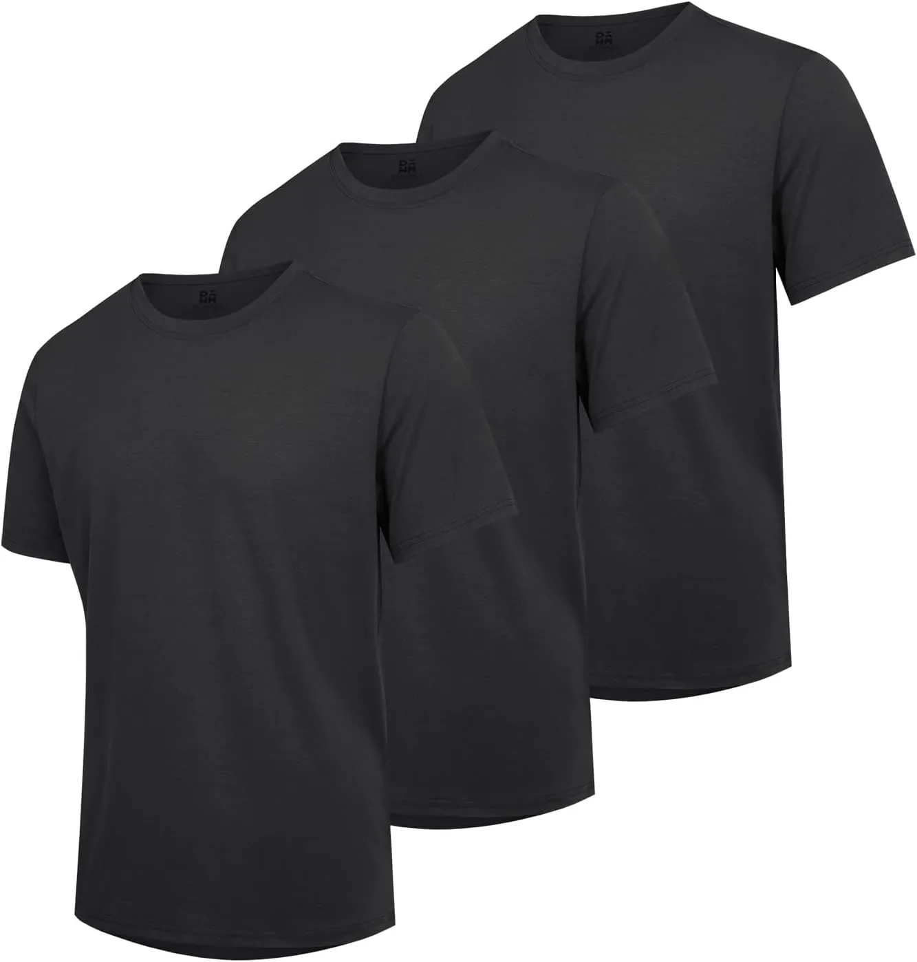 Mens T-Shirts Multi Pack Crewneck Cotton Tee Short Sleeve Classic Longline T Shirts Basic Summer Tops