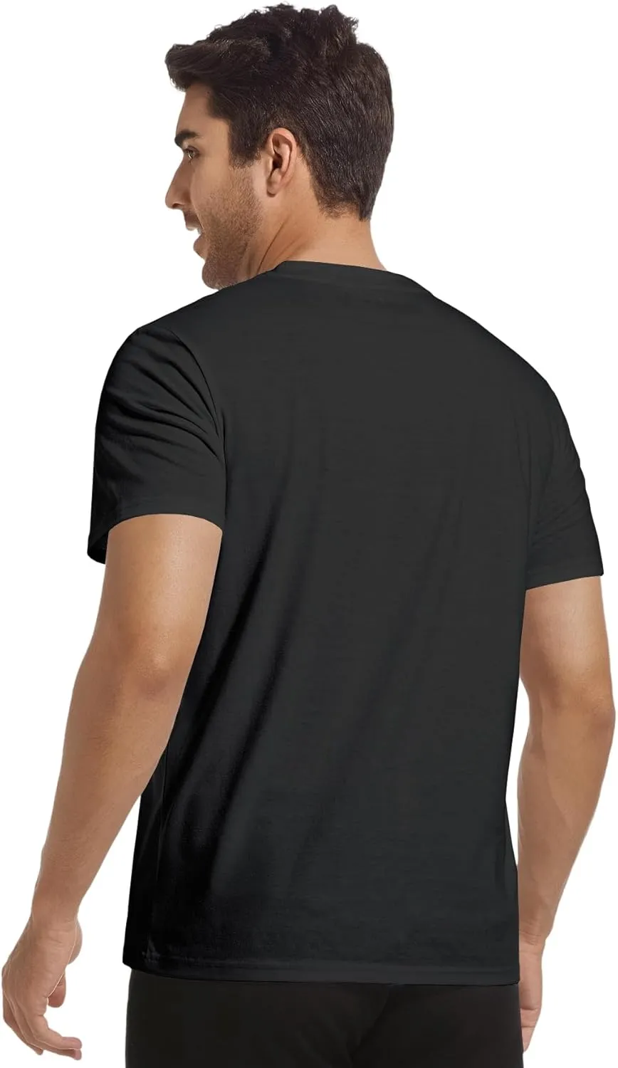 Mens T-Shirts Multi Pack Crewneck Cotton Tee Short Sleeve Classic Longline T Shirts Basic Summer Tops