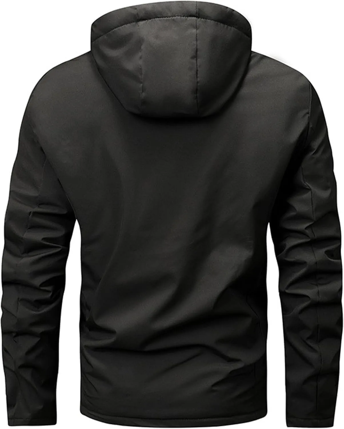 Men's Waterproof Rain Jacket Hooded Windbreaker Lightweight Loose Fit Coat with Pockets