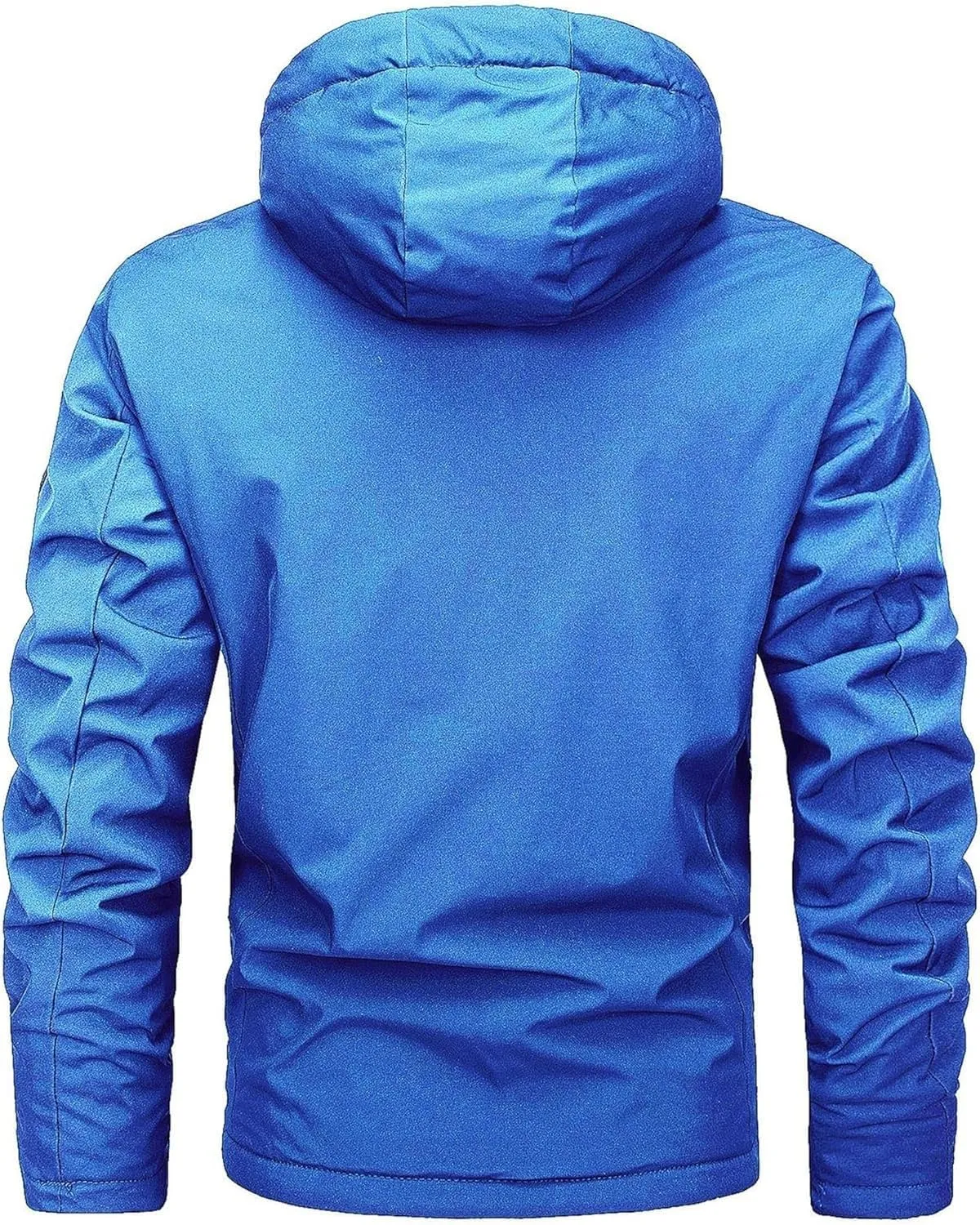 Men's Waterproof Rain Jacket Hooded Windbreaker Lightweight Loose Fit Coat with Pockets