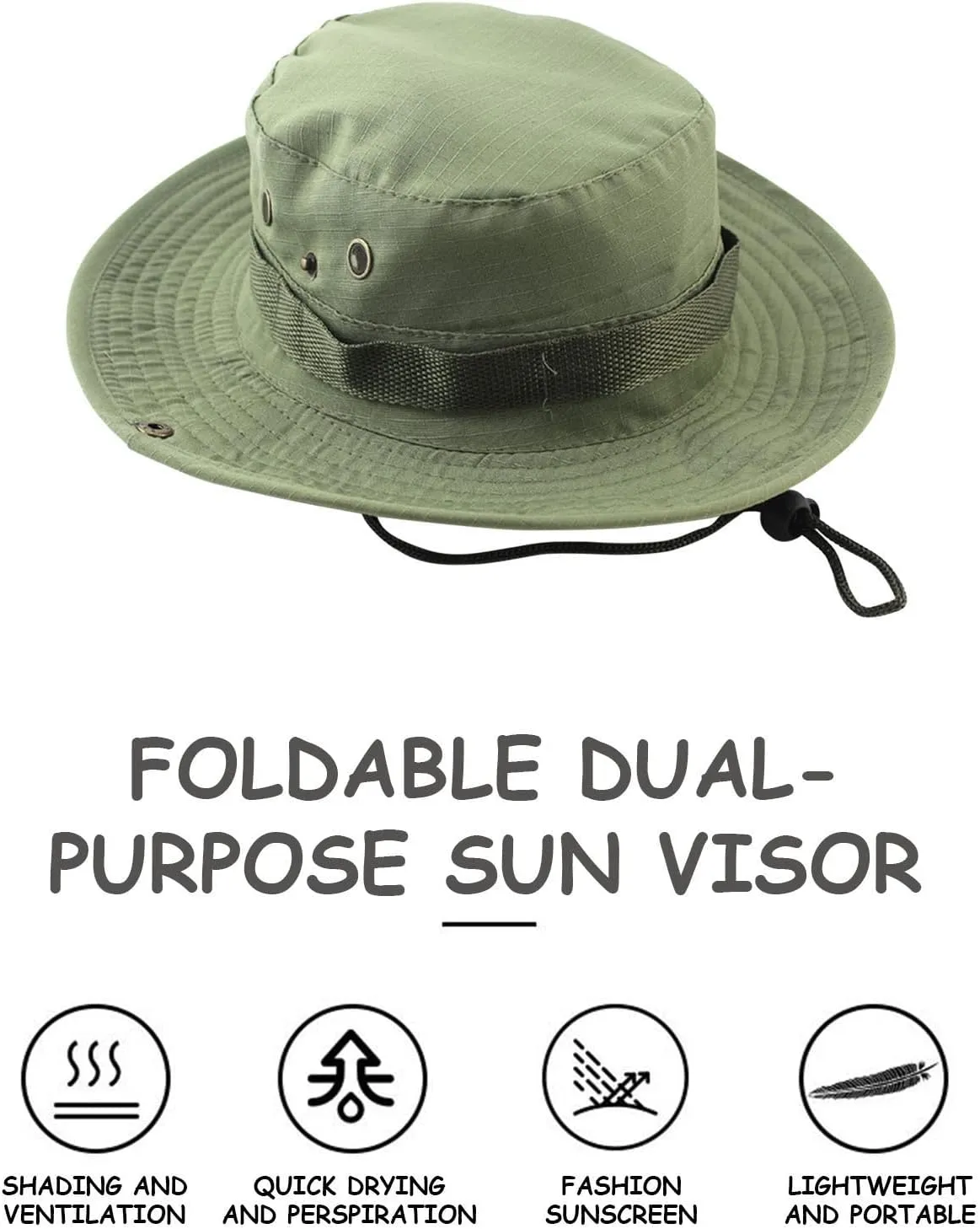 Mens Wide Brim Sun Hat Outdoor Safari Bucket Hats UV Protection Hiking Fishing Hat Travel Camping Flap Hats for Men