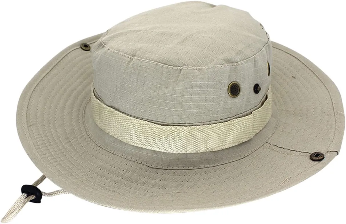 Mens Wide Brim Sun Hat Outdoor Safari Bucket Hats UV Protection Hiking Fishing Hat Travel Camping Flap Hats for Men