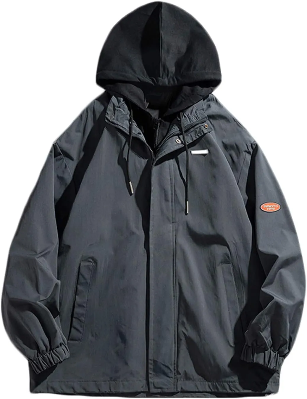 Mens Windbreaker Jackets Lightweight with Hooded Jackets Casual Stylish Cycling Travel Outdoor Fishing with Pockets