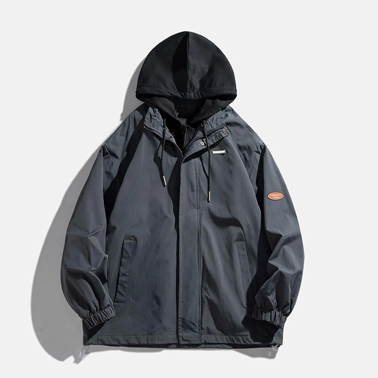 Mens Windbreaker Jackets Lightweight with Hooded Jackets Casual Stylish Cycling Travel Outdoor Fishing with Pockets