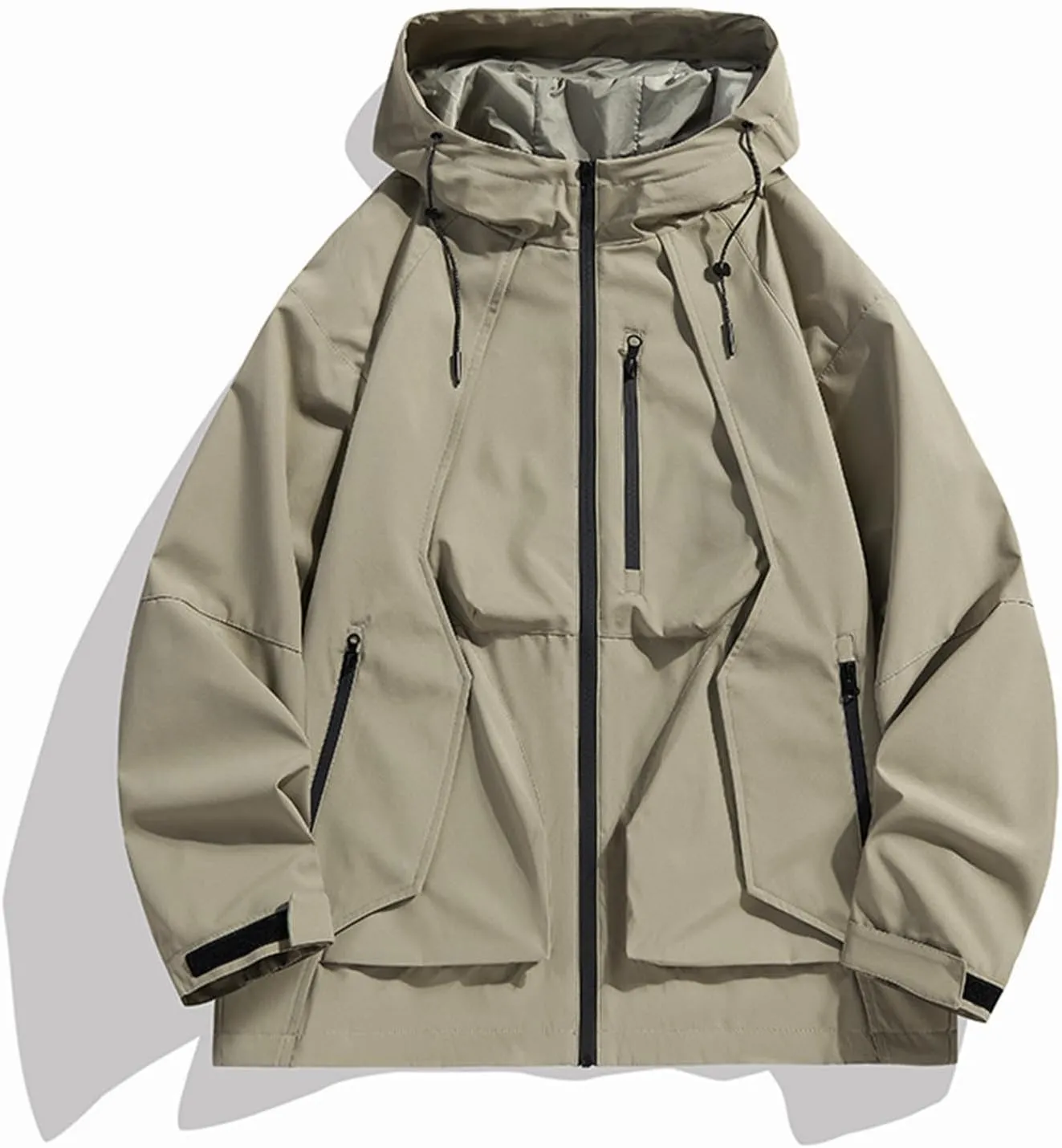 Mens Windproof Jacket Waterproof Lightweight Mountain Sport Jacket for Men Hooded Windbreaker Raincoat Zipper Jackets
