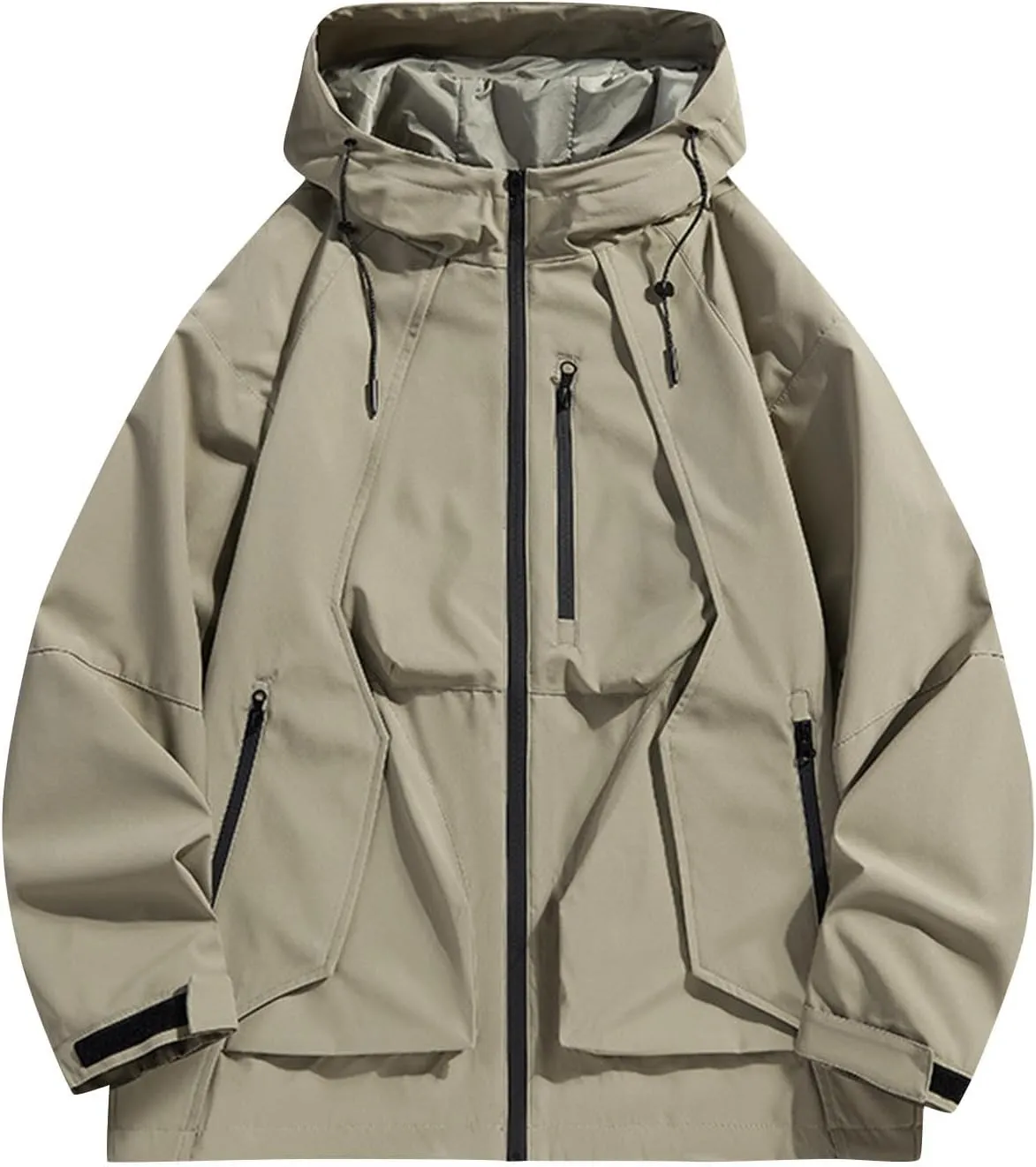Mens Windproof Jacket Waterproof Lightweight Mountain Sport Jacket for Men Hooded Windbreaker Raincoat Zipper Jackets