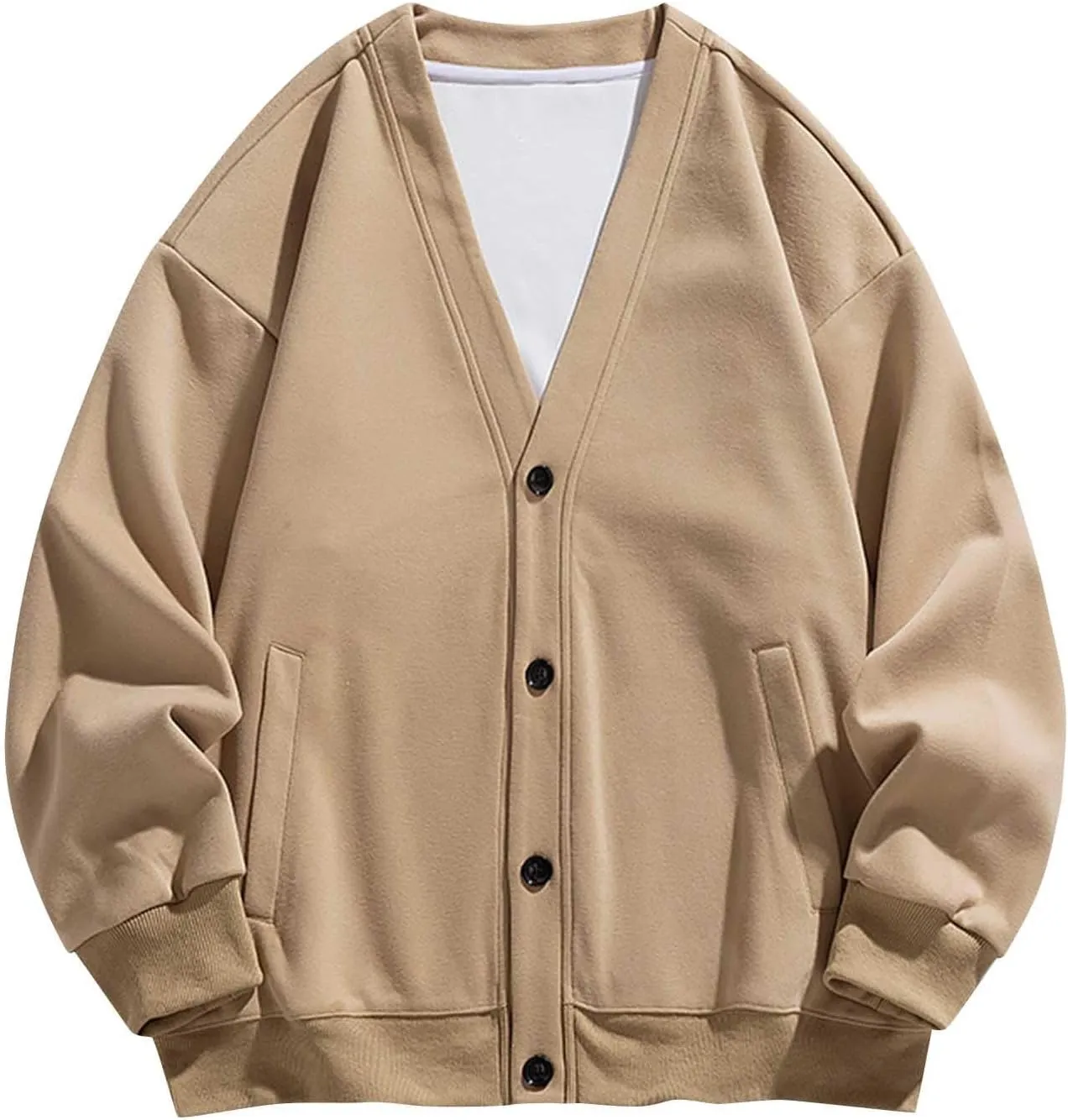 Mens Winter Coats Casual Long Sleeve Pullover Jackets Open Front Cardigan Button Down Fall Jackets Oversized Sweatshirt