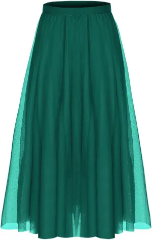 Mesh Skirts for Women Summer Fashion Elastic Waist Pleated Retro Cocktail Skorts Elegant Flowy Party Cocktail Skirt