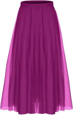 Mesh Skirts for Women Summer Fashion Elastic Waist Pleated Retro Cocktail Skorts Elegant Flowy Party Cocktail Skirt