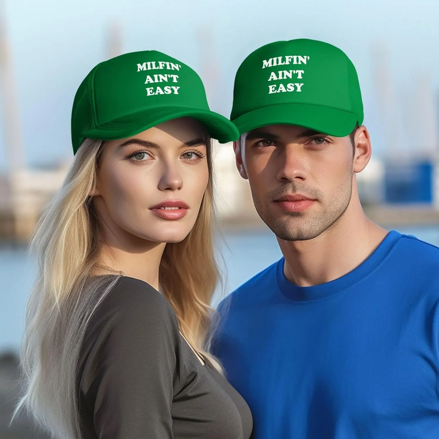 Milfin' Ain't-Easy Trucker Hats Women Men Funny Gag for Couple Vintage Baseball Cap