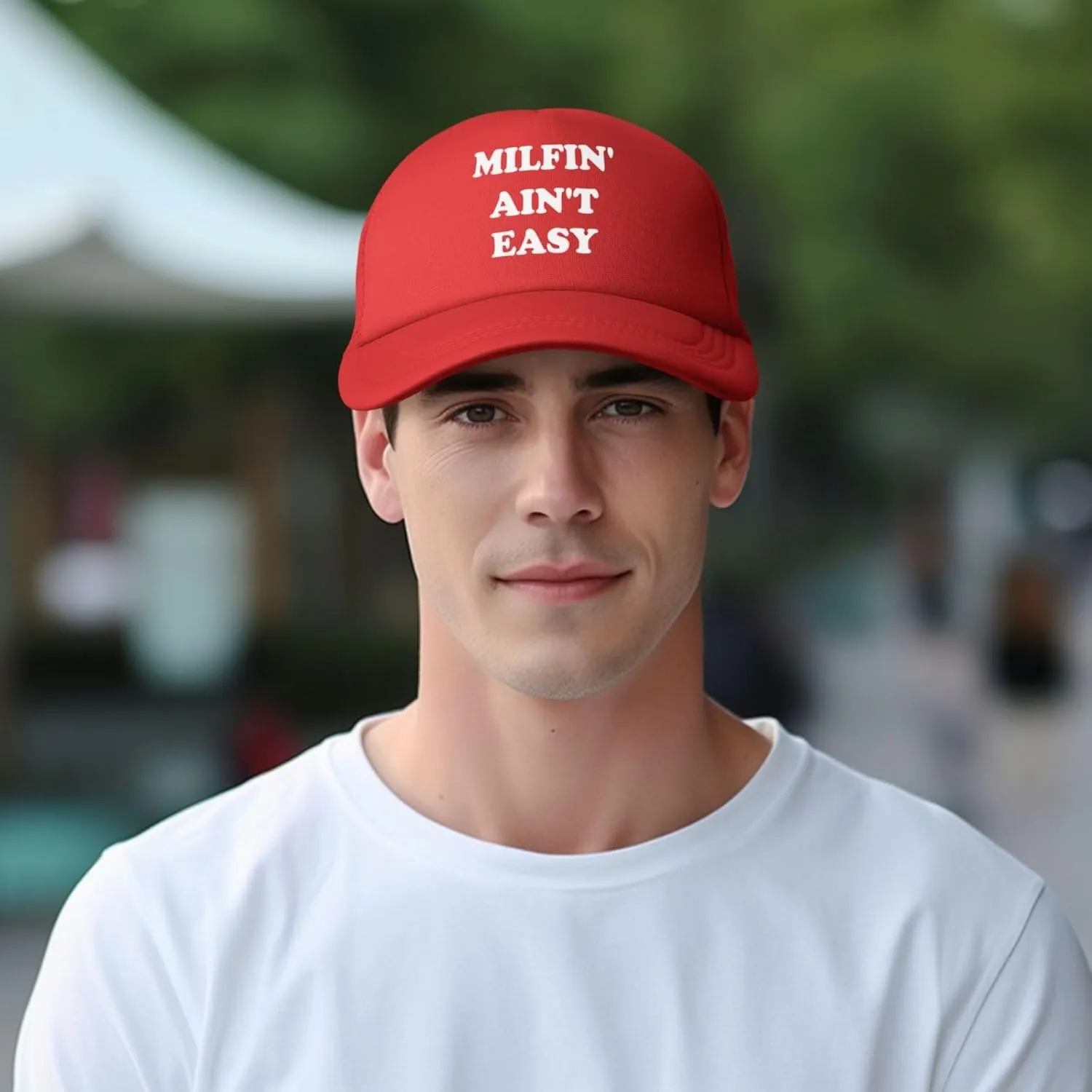 Milfin' Ain't-Easy Trucker Hats Women Men Funny Gag for Couple Vintage Baseball Cap