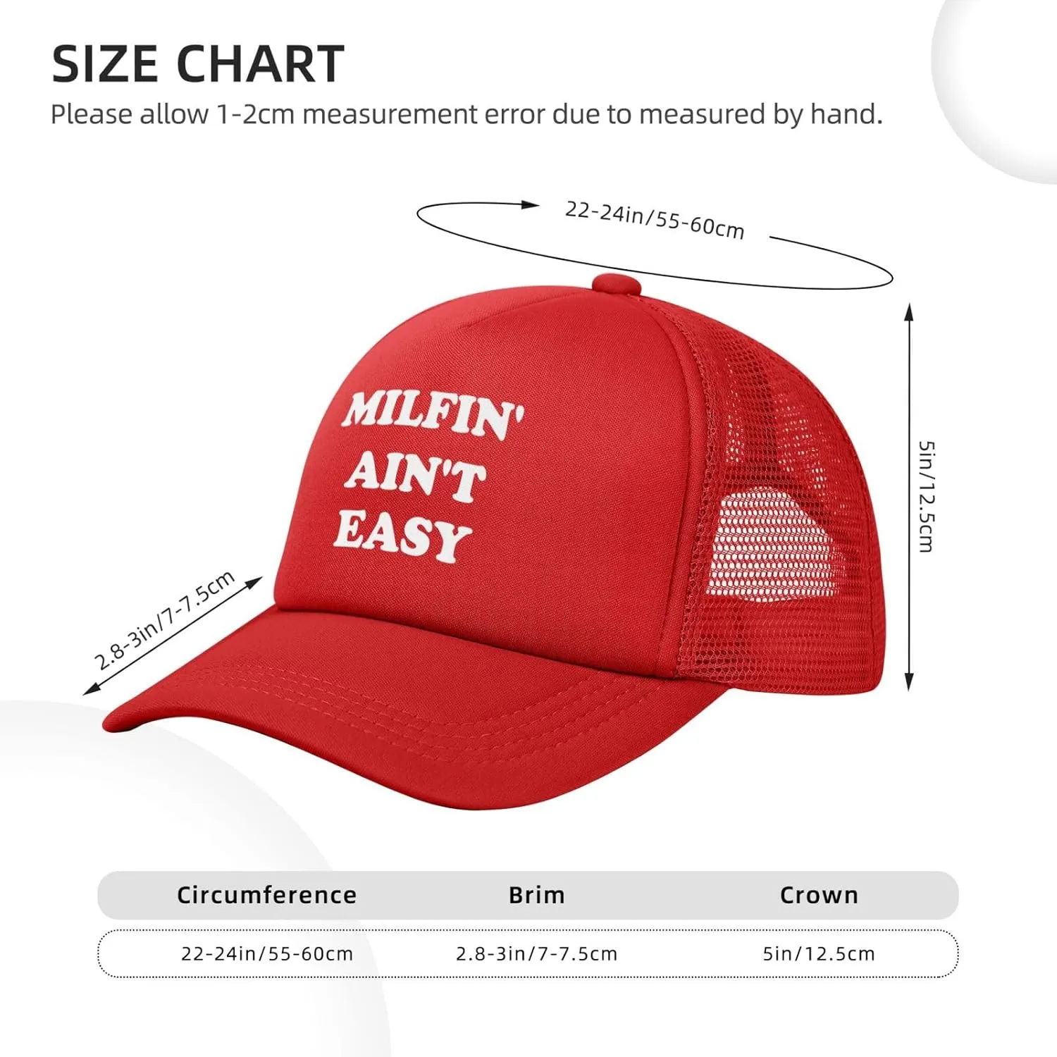 Milfin' Ain't-Easy Trucker Hats Women Men Funny Gag for Couple Vintage Baseball Cap