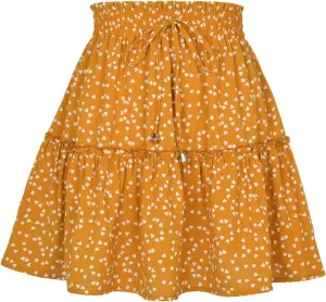 Mini Skirts for Women Trendy Summer Floral Short Skirts Drawstring High Rise Boho Beach Flowy Pleated A Line Skorts