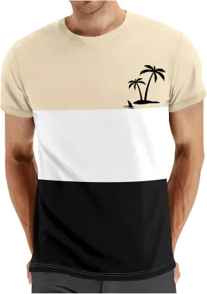 Muscularfit Gym Tshirts for Men Loose Fit Color Block Short Sleeve Crewneck Shirts Causal Gym Workout Tee Tops Summer Shirts