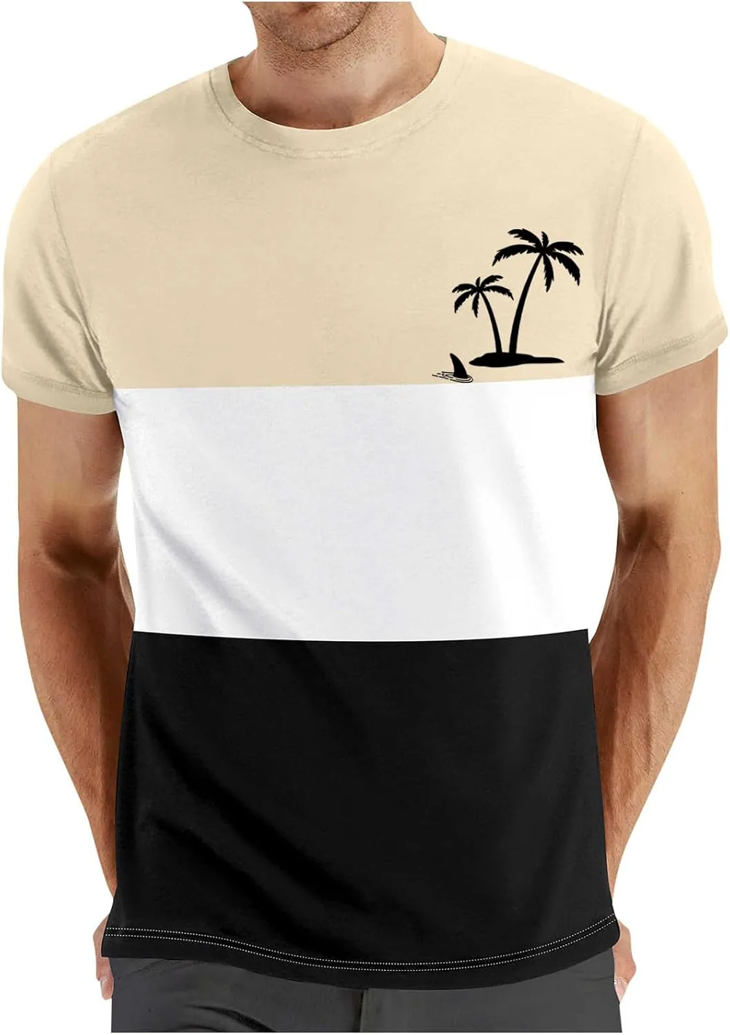 Muscularfit Gym Tshirts for Men Loose Fit Color Block Short Sleeve Crewneck Shirts Causal Gym Workout Tee Tops Summer Shirts