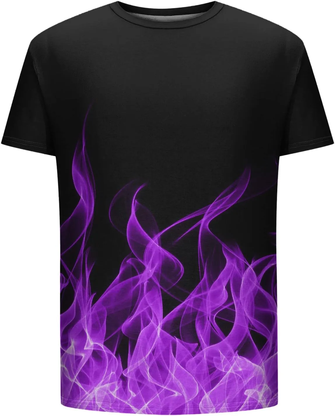Muscularfit Men's Graphic Tee Shirts Funny 3D Flame Print Short Sleeve Casual Shirt Loose Fit Athletic T-Shirt Summer Clothes