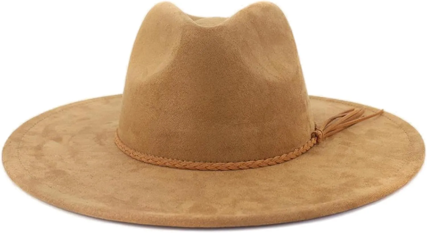 MW&FOFJR Big Wide Brim Fedora Hats for Women Men Western Suede Hat Felt Panama Hat