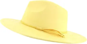 MW&FOFJR Big Wide Brim Fedora Hats for Women Men Western Suede Hat Felt Panama Hat