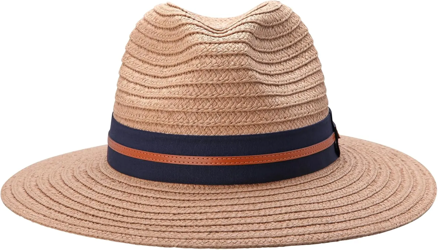 Nautica Men's Fedora Hat - Classic Brim Straw Sun Hat with UV Protection and Decorative Band for Outdoor Adventures