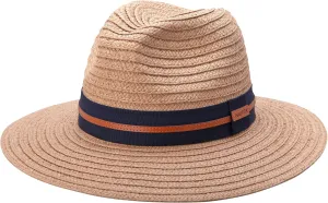 Nautica Men's Fedora Hat - Classic Brim Straw Sun Hat with UV Protection and Decorative Band for Outdoor Adventures