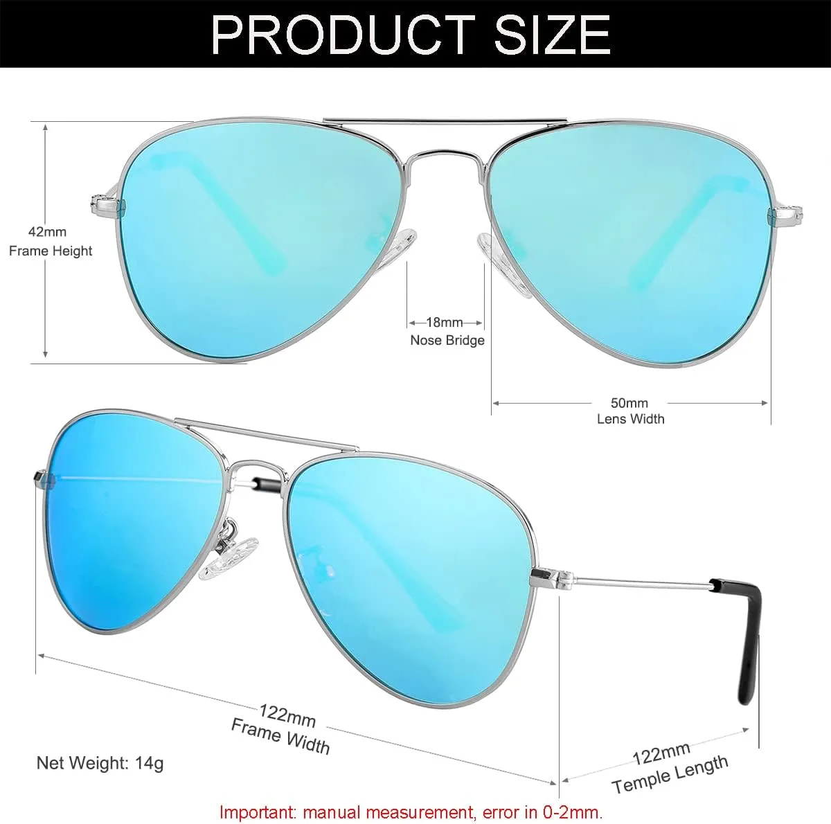 NIDOVIX Kids Polarized Aviator Sunglasses for Girls Boys Cool Toddler Sunglasses Age 2-9 100% UV Protection