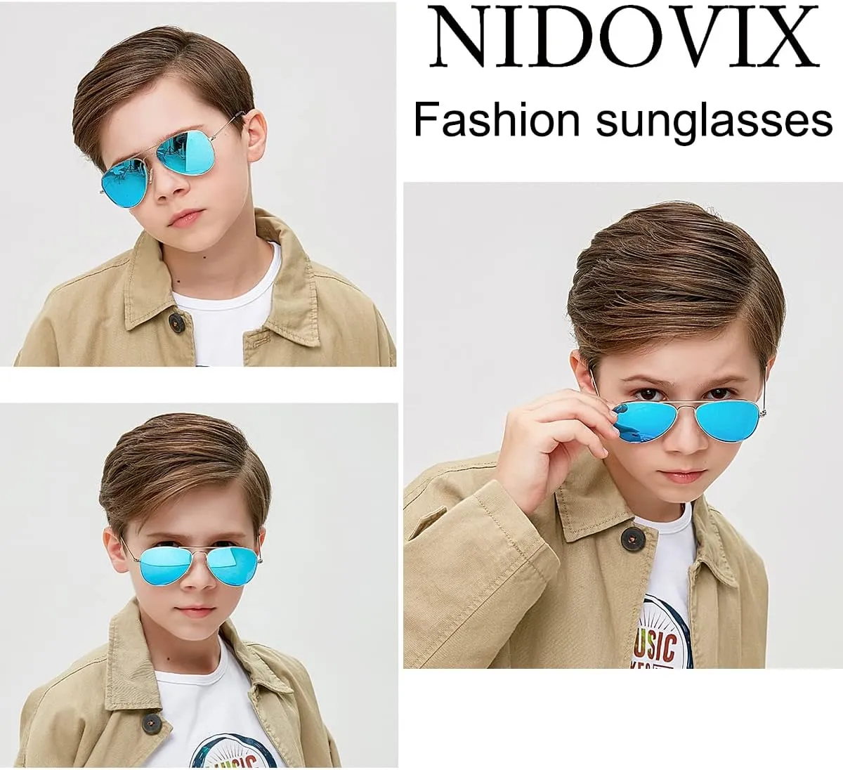 NIDOVIX Kids Polarized Aviator Sunglasses for Girls Boys Cool Toddler Sunglasses Age 2-9 100% UV Protection