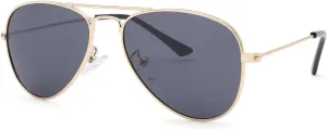 NULOOQ Kids Polarized Aviator Sunglasses – for Girls Boys Children & Cool Toddler Age 2-8, Metal Frame UV 400 Protection