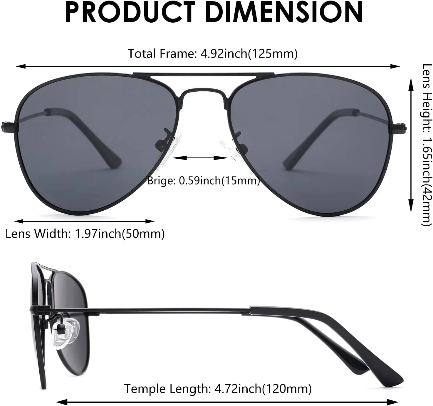 NULOOQ Kids Polarized Aviator Sunglasses – for Girls Boys Children & Cool Toddler Age 2-8, Metal Frame UV 400 Protection