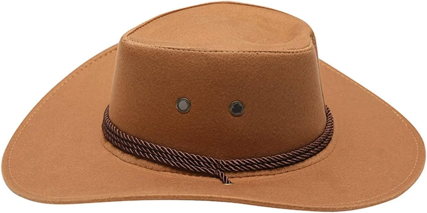 olesa Women Men Cowgirl Hat with Feather Western Hat Halloween Cowboy Hat for Women Girl Western Party
