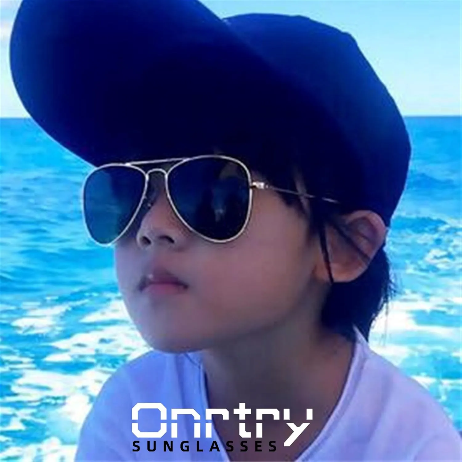 Onrtry Small Polarized Aviator Sunglasses for Boys Girls Classic Metal Frame Mirrored Lens Sun Glasses - 52MM