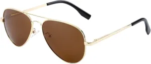 Onrtry Small Polarized Aviator Sunglasses for Boys Girls Classic Metal Frame Mirrored Lens Sun Glasses - 52MM