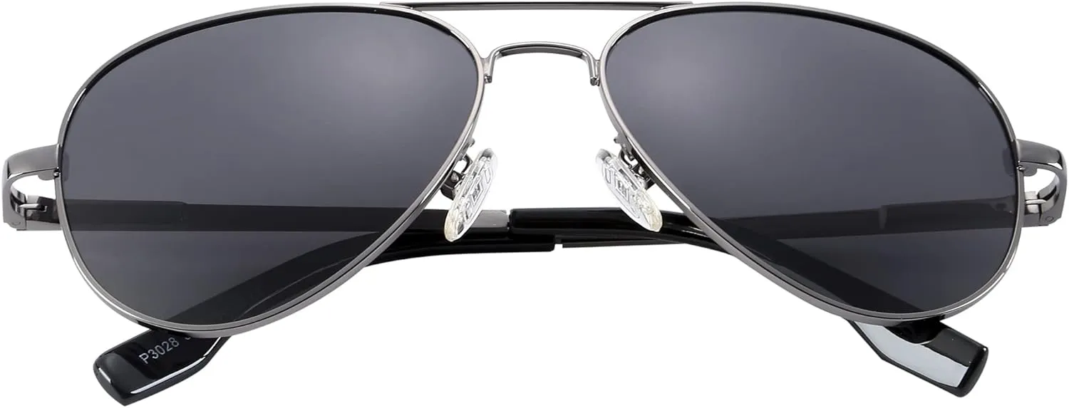 Onrtry Small Polarized Aviator Sunglasses for Boys Girls Classic Metal Frame Mirrored Lens Sun Glasses - 52MM