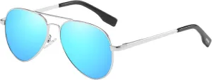 Onrtry Small Polarized Aviator Sunglasses for Boys Girls Classic Metal Frame Mirrored Lens Sun Glasses - 52MM