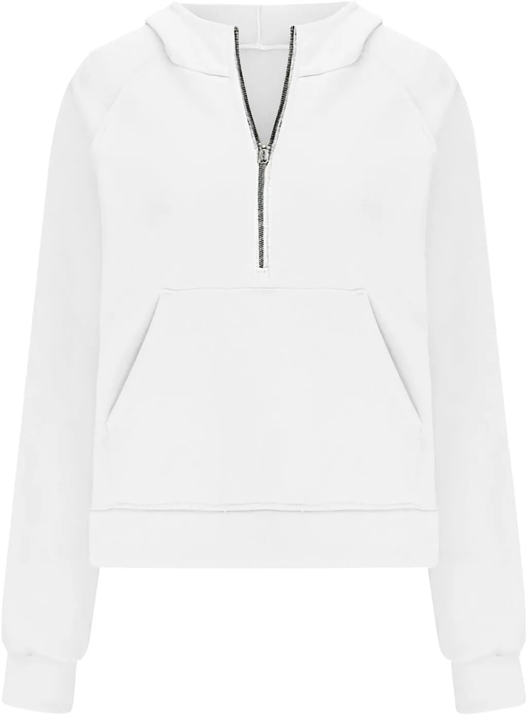 Oversized Sweatshirt for Women Fleece Lined Cropped Hoodies Half Zip Pullover Long Sleeve Workout Sweatshirt Pockets