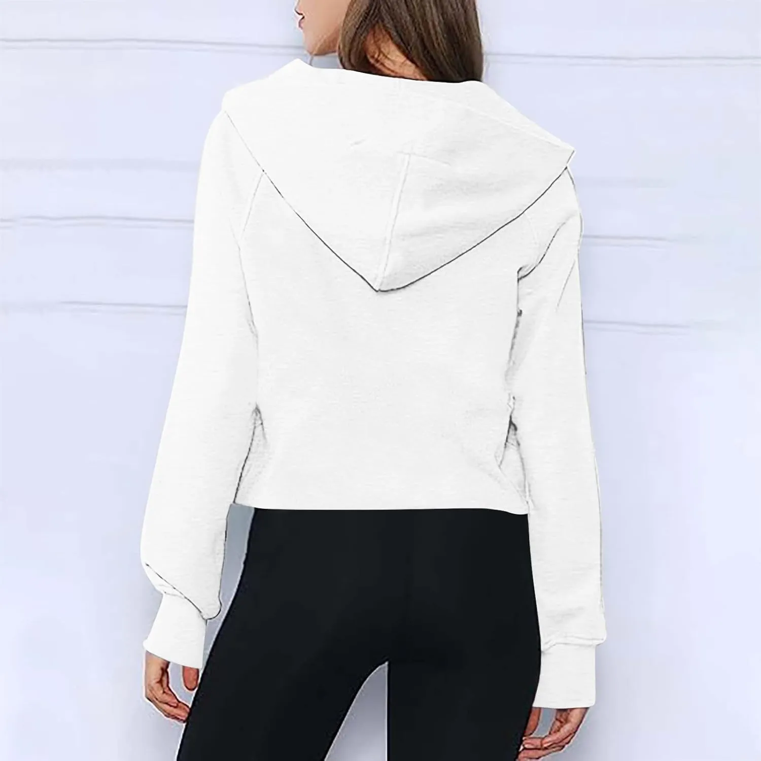 Oversized Sweatshirt for Women Fleece Lined Cropped Hoodies Half Zip Pullover Long Sleeve Workout Sweatshirt Pockets